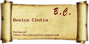 Bovics Cintia névjegykártya